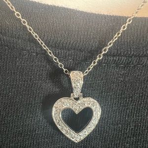 Diamond Heart Pendant with silver 16” chain.